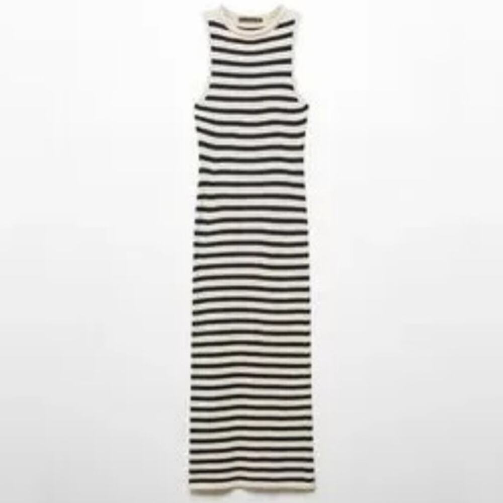 MNG Mango Stripe Sweater Maxi Dress Size 2